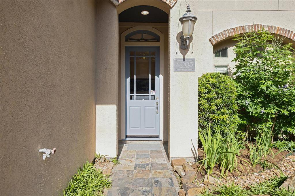 Welcoming entrance with elegant front door
