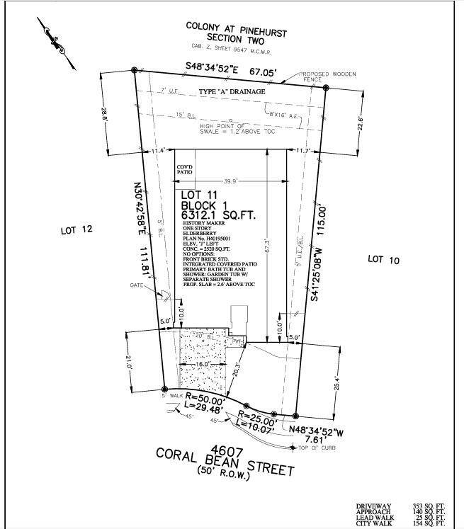 Plot Plan for the Elderberry by History Maker Homes!