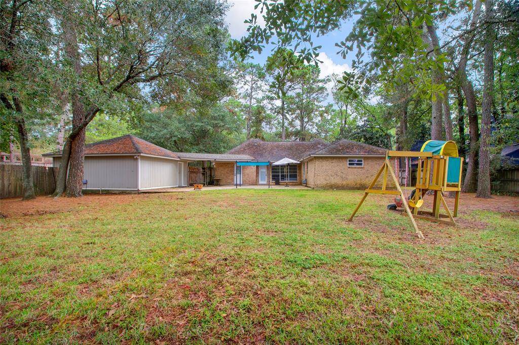 Includes a convenient storage shed; note the playground equipment is not included.