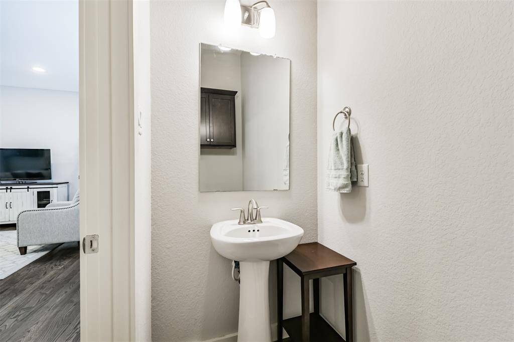 There is a half bathroom on the second floor for your guests!