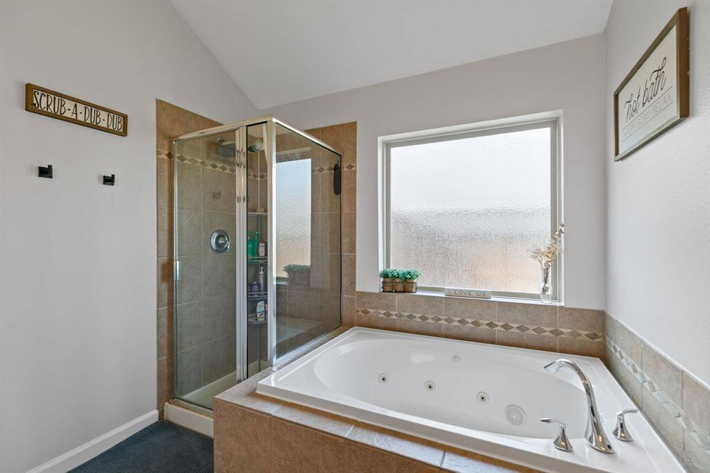 Unwind in your luxurious jetted tub or spacious walk-in shower.
