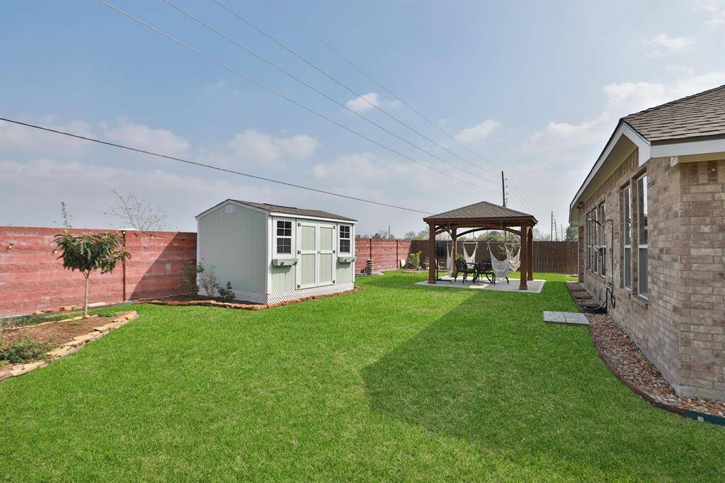 Spacious backyard.