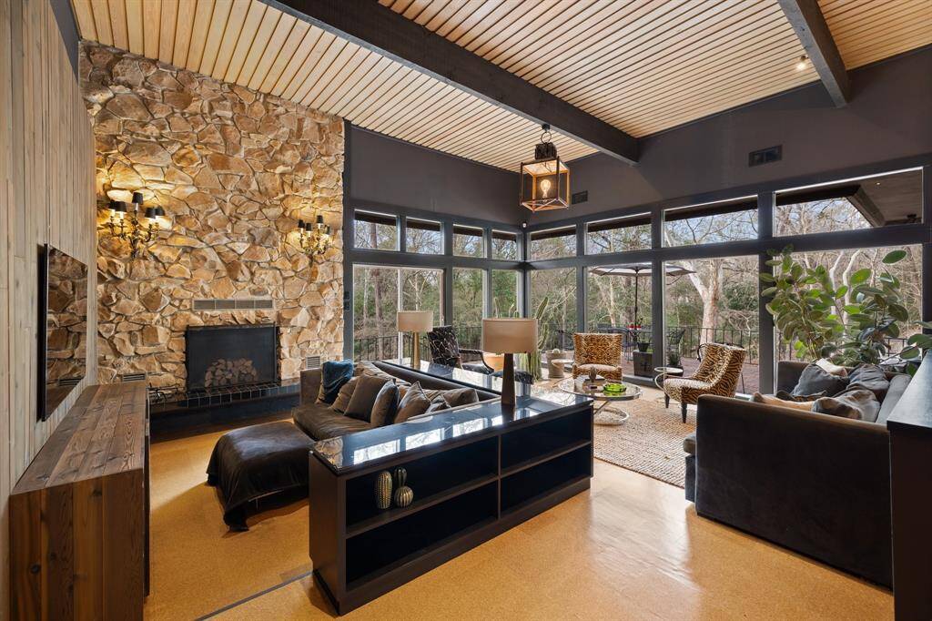 Wood burning fireplace for those cool evenings
