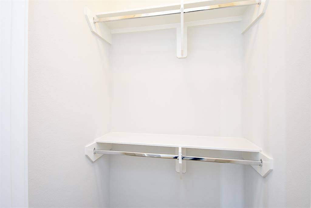 The room is complete with its own built-in closet.