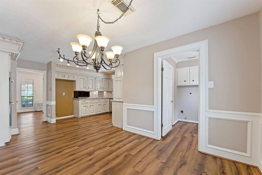 Breakfast room is off the kitchen.