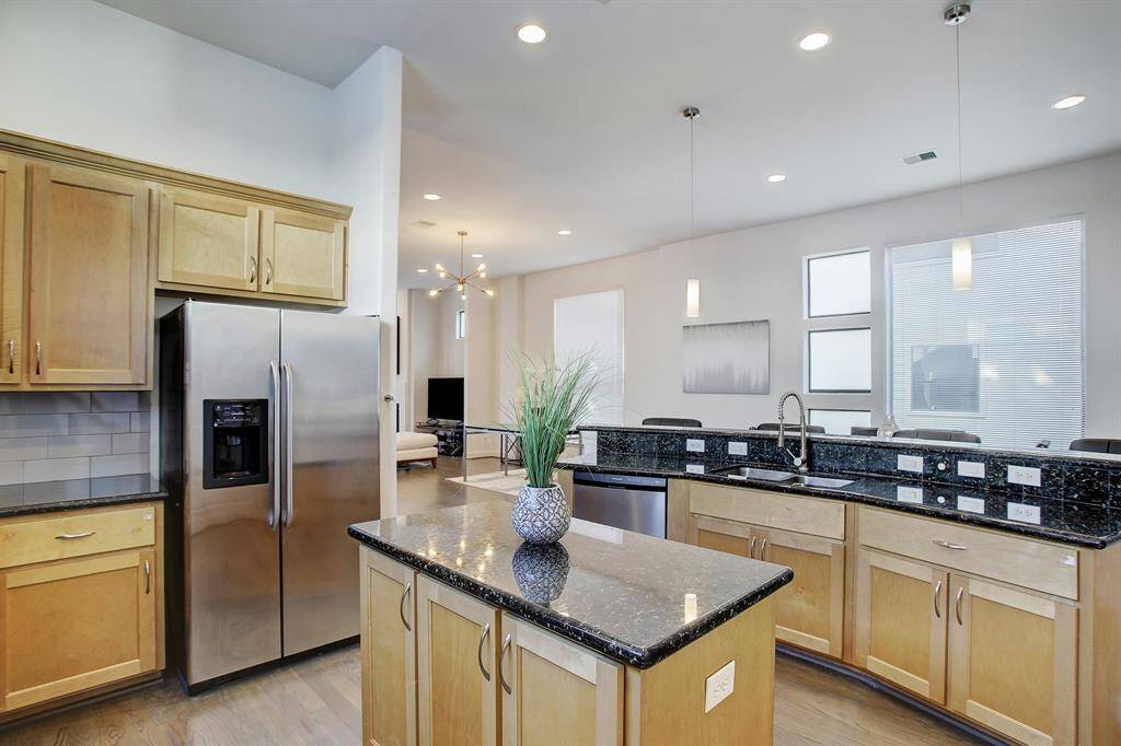 Kitchen with stainless steel appliances