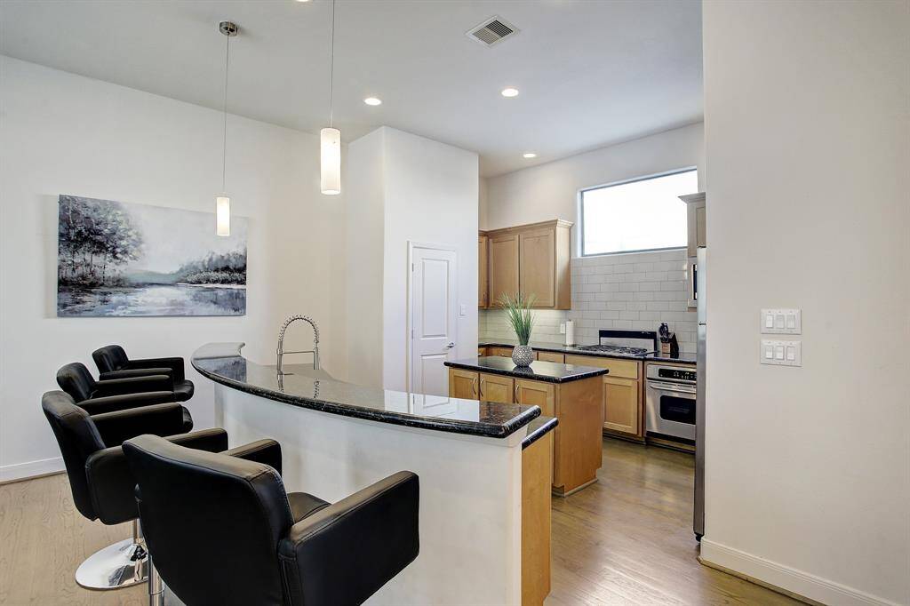 These barstools are so comfortable, they swivel and go up and down
