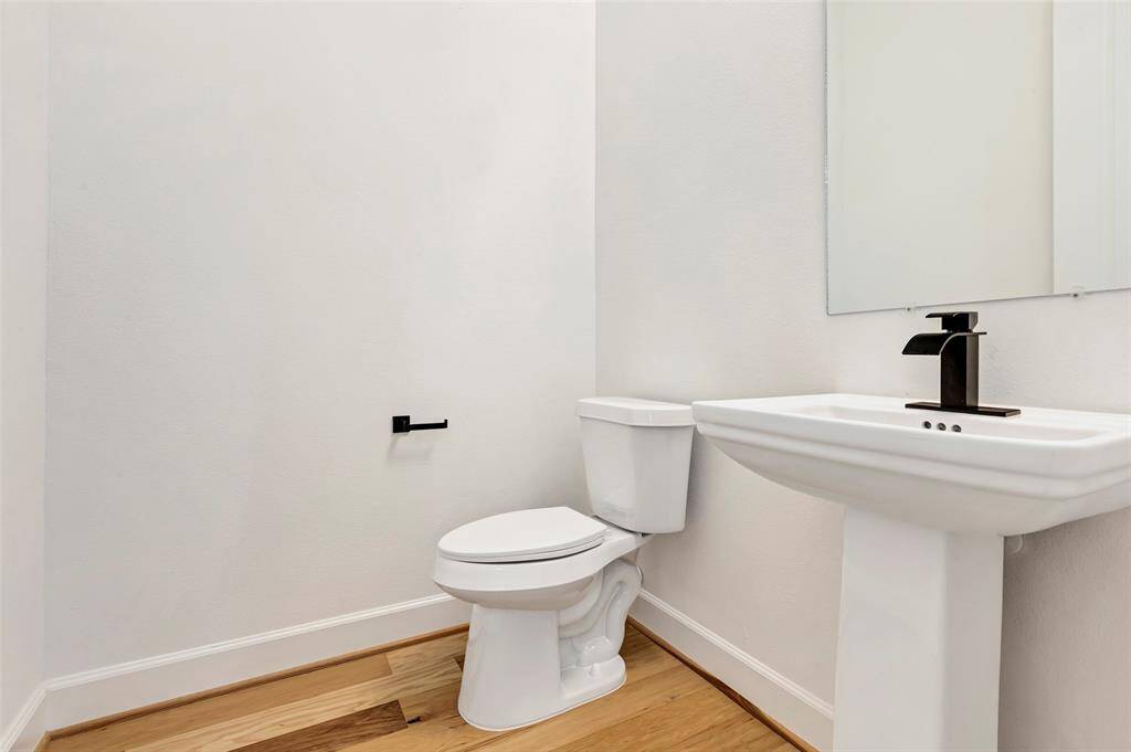 A half bathroom is conveniently located on the second floor.