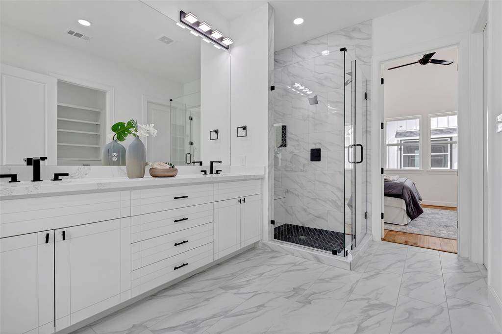 Enjoy a double sink vanity for convenience in the mornings!