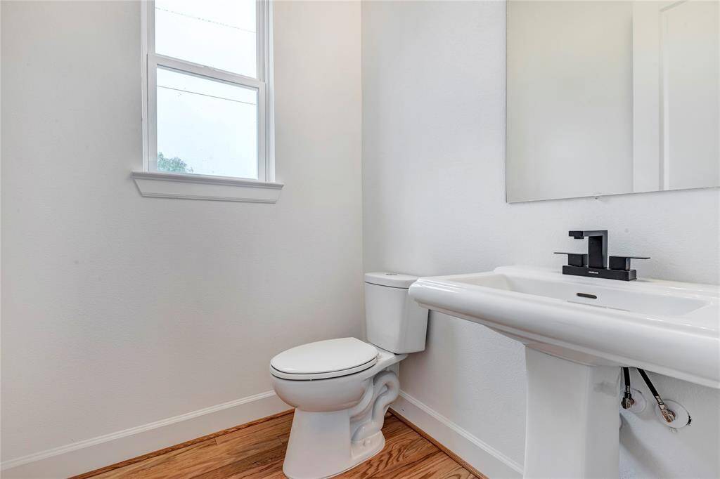 A half bathroom is conveniently located on the second floor.