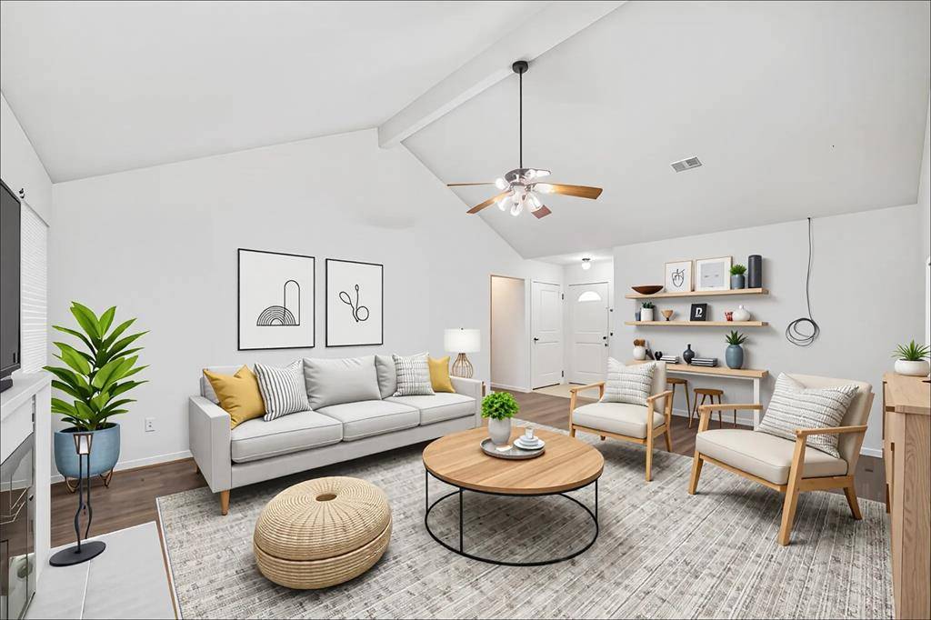 Family room is virtually staged.