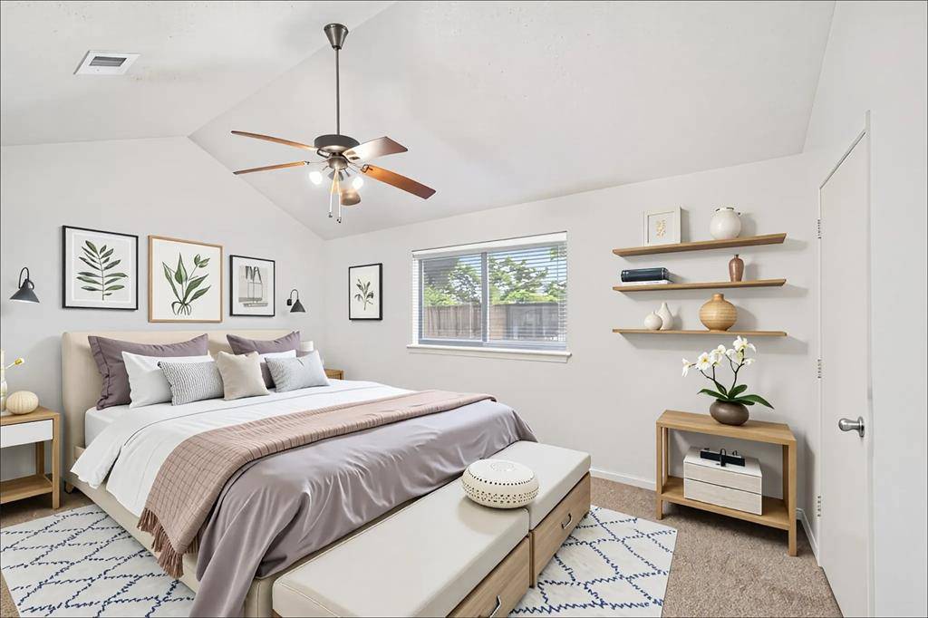 Primary bedroom is virtually staged.