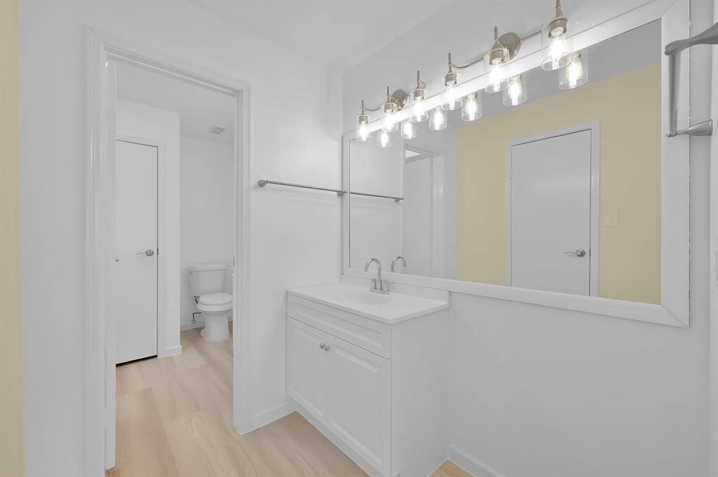 Primary bathroom newly renovated.