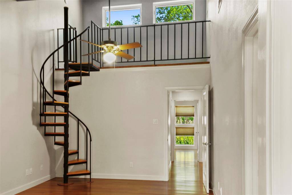 Stairs to loft/game room.