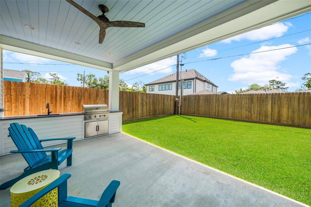 Covered Back Patio is equipped w/ Summer Kitchen