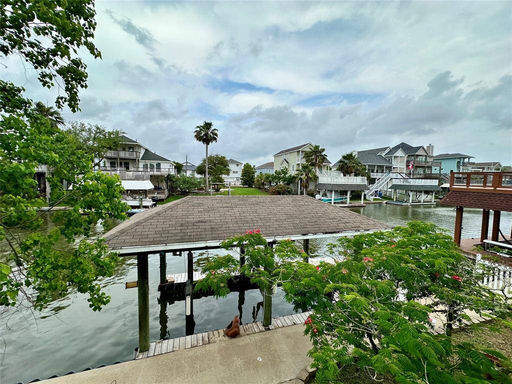 View of boathouse from upstairs balcony