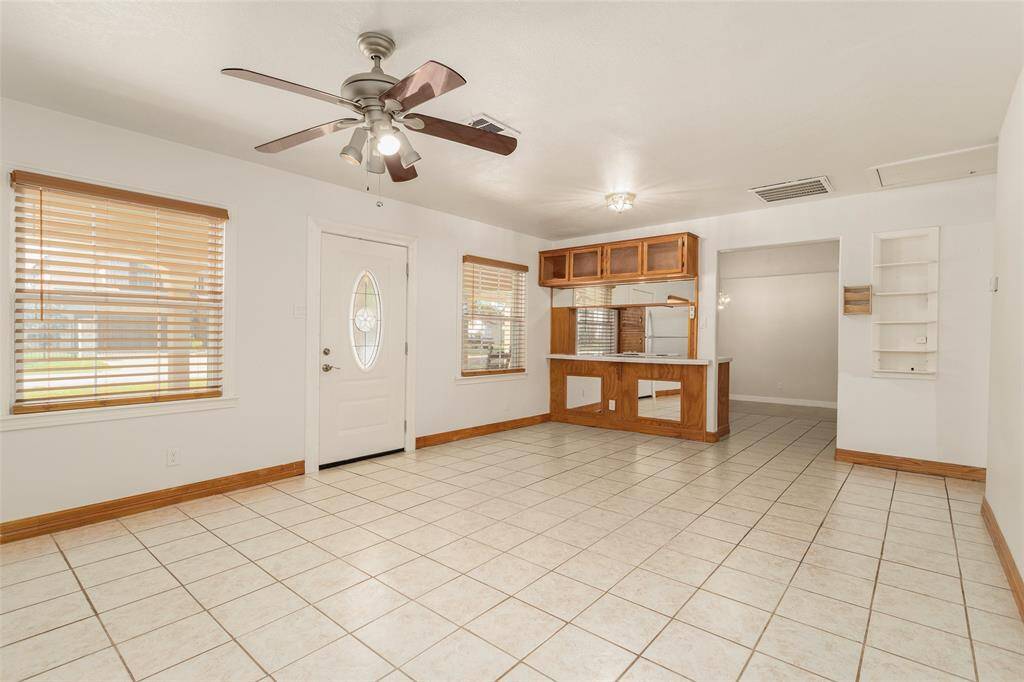 The living room greets you as soon as you walk into the home.