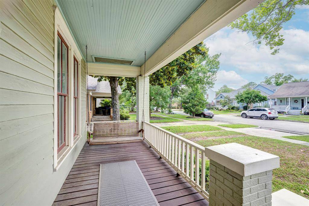 Front porch with swing.