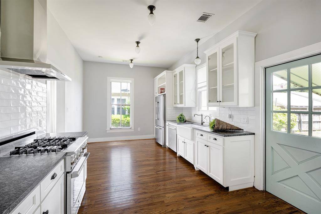 The open design of the kitchen provides many options for breakfast area and kitchen island.