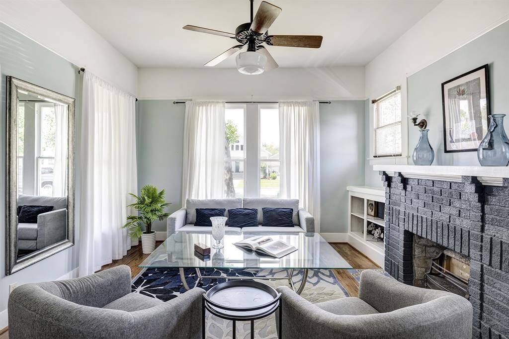 Living room at front of house.