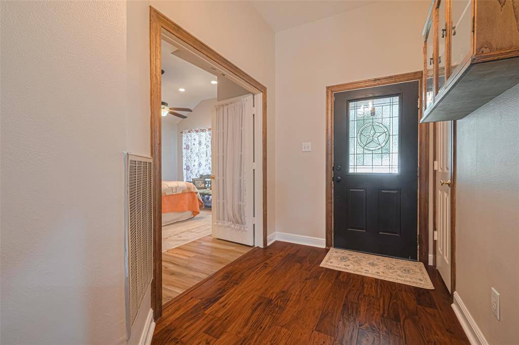 Bedroom 1 at the front of the home could be an office or bedroom - it has access to bathroom 2 from inside the bedroom!