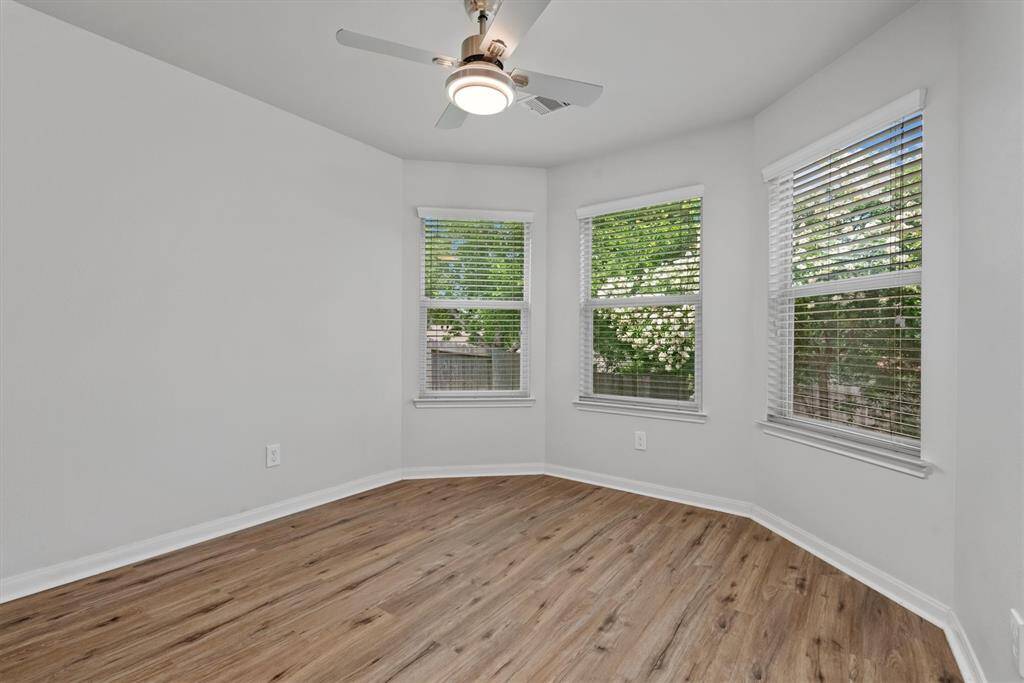 Breakfast room opens to living room and has patio door access.