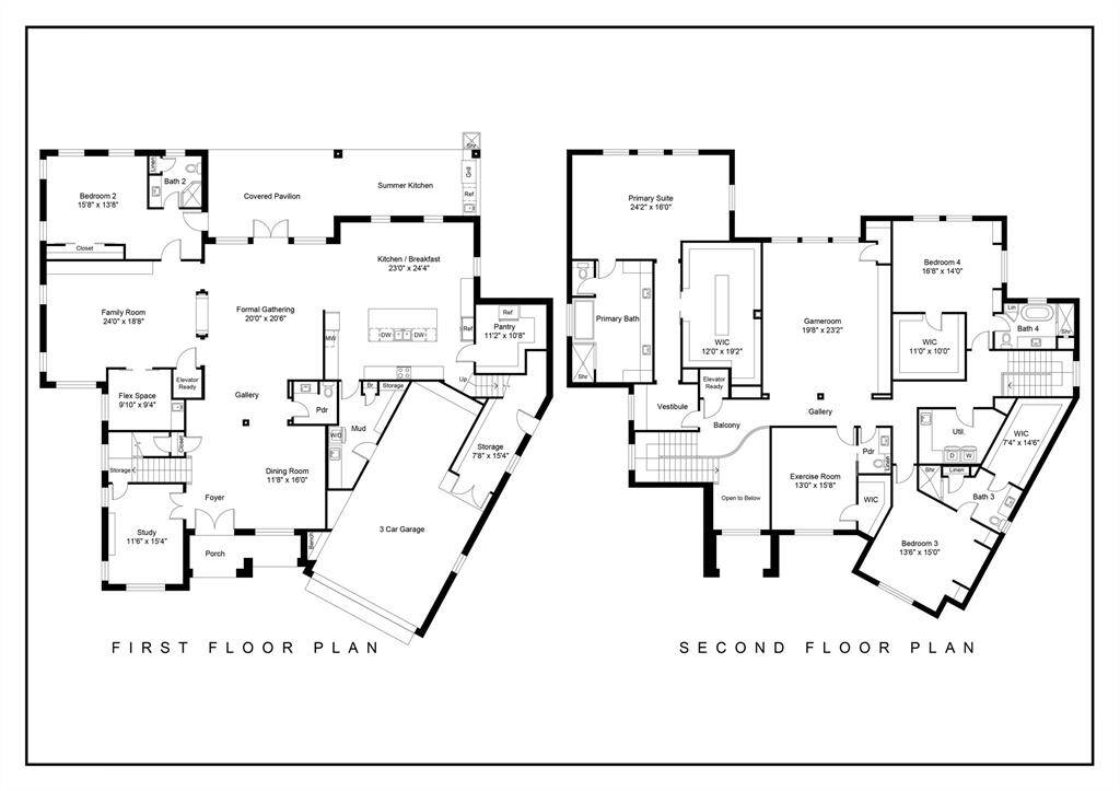 Floorplan of 1st and 2nd floors.
