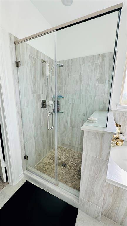 beautiful shower on the primary bathroom
