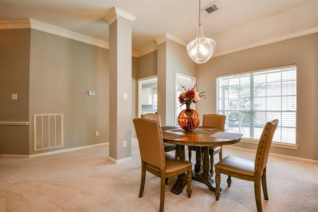 Another view of the dining/living combo.
