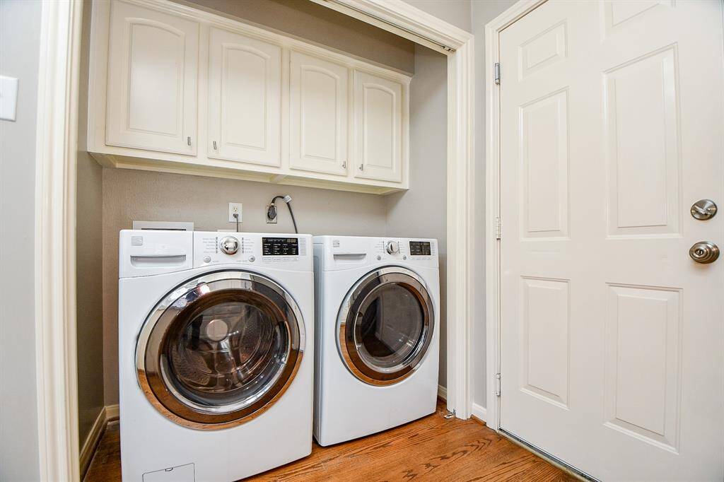 Laundry area right off garage door entry.