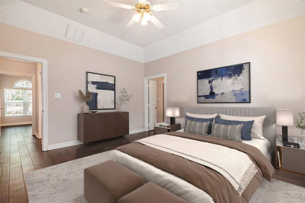 Additional view of this primary bedroom. (Virtually Staged)