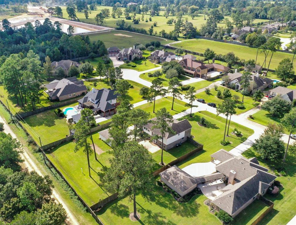Aerial view of this striking property.