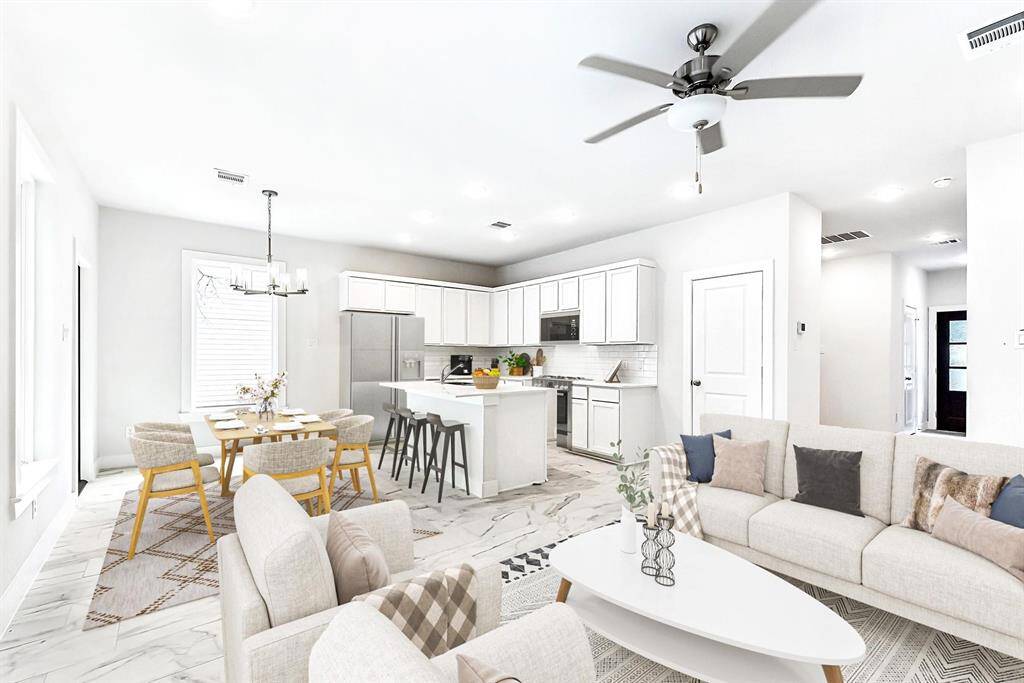 Virtual staging of living space.