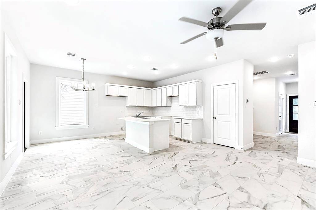 Actual view of kitchen space.