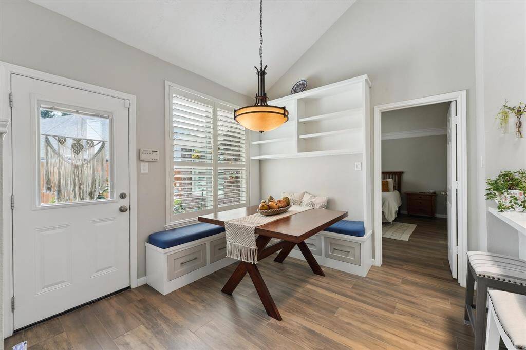 Custom built in breakfast nook.