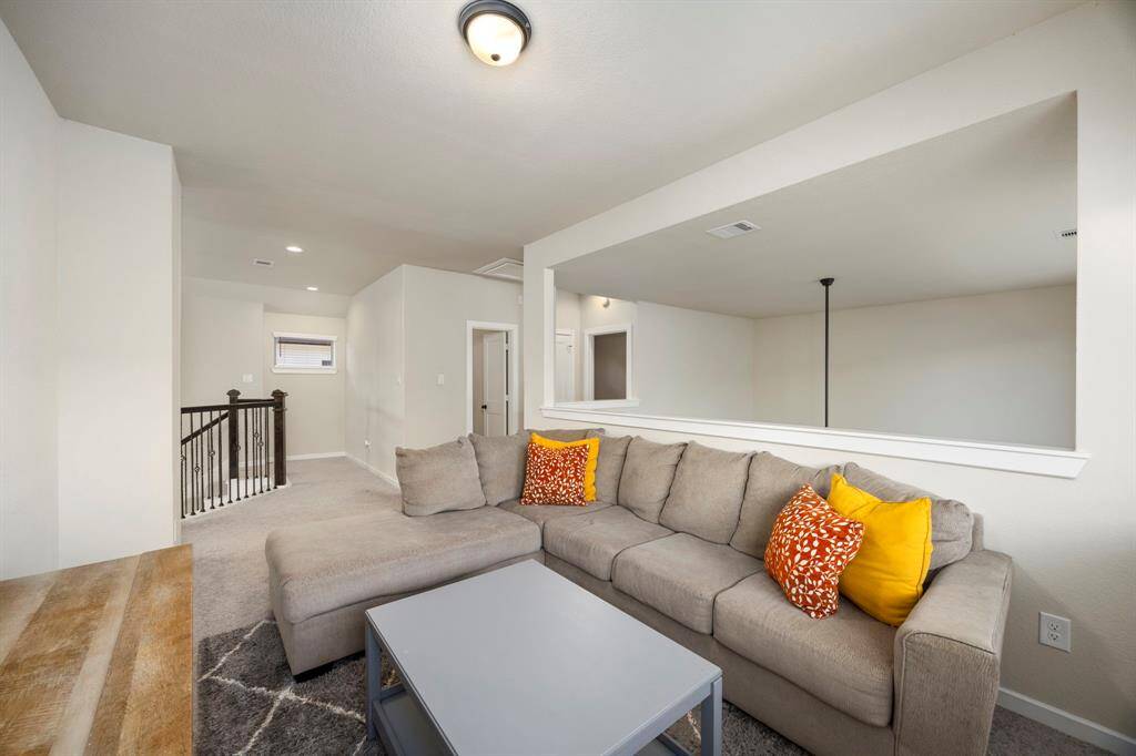 Very open space when you come up the stairs.