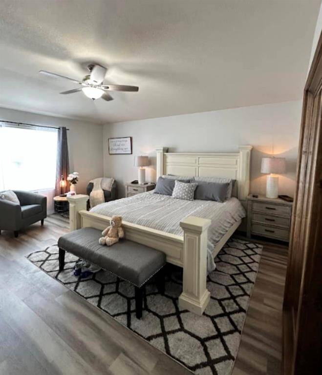 Staged primary bedroom