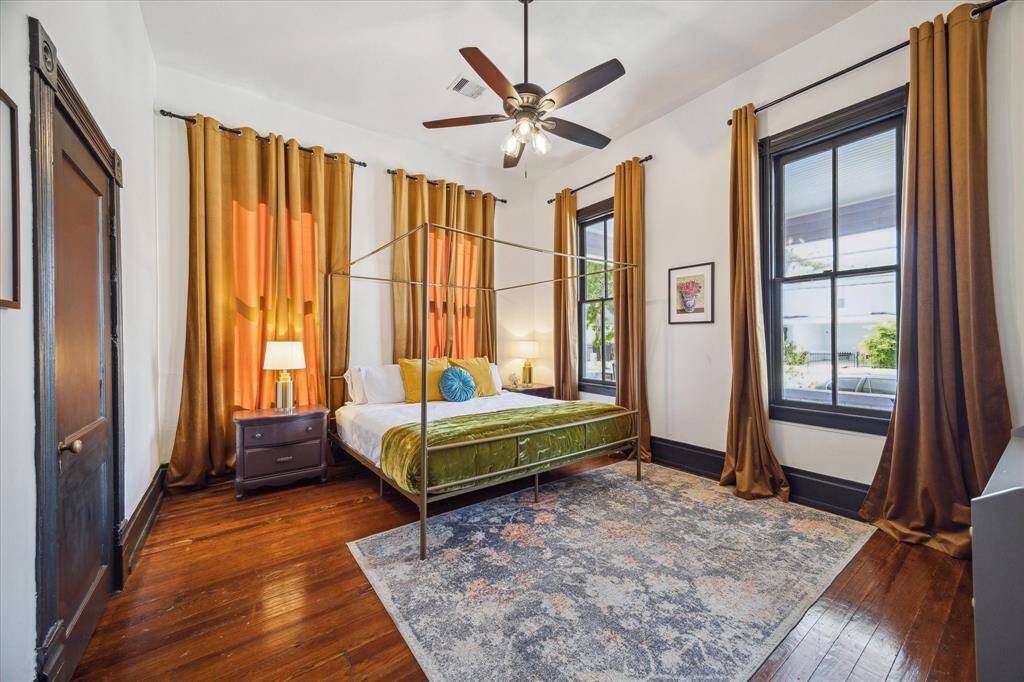 The largest of the 4 bedrooms sits at the front of the home and overlooks the porch
