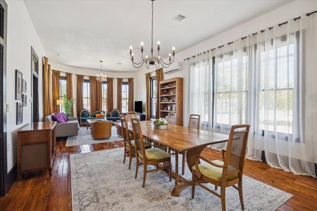 The wall between the dining room and living room was also taken down to extend the open-concept layout