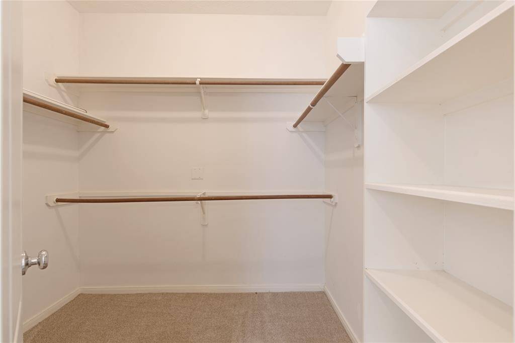 spacious walk in closet