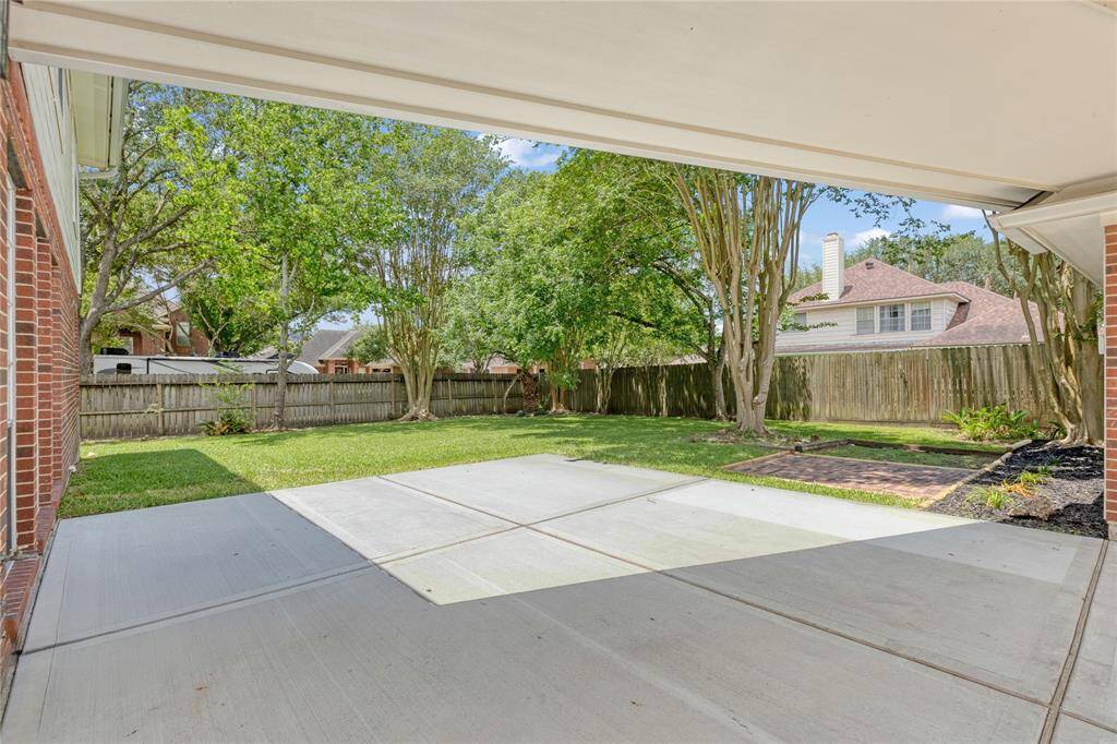There is an extended patio for your entertainment