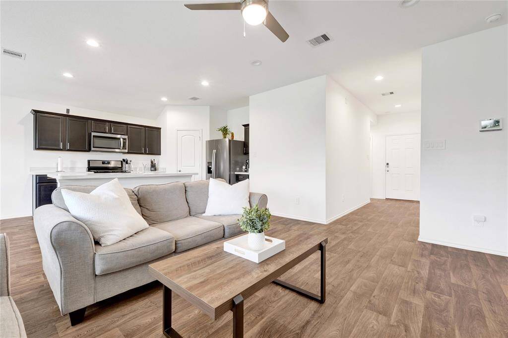 Upgraded flooring and ceiling fan