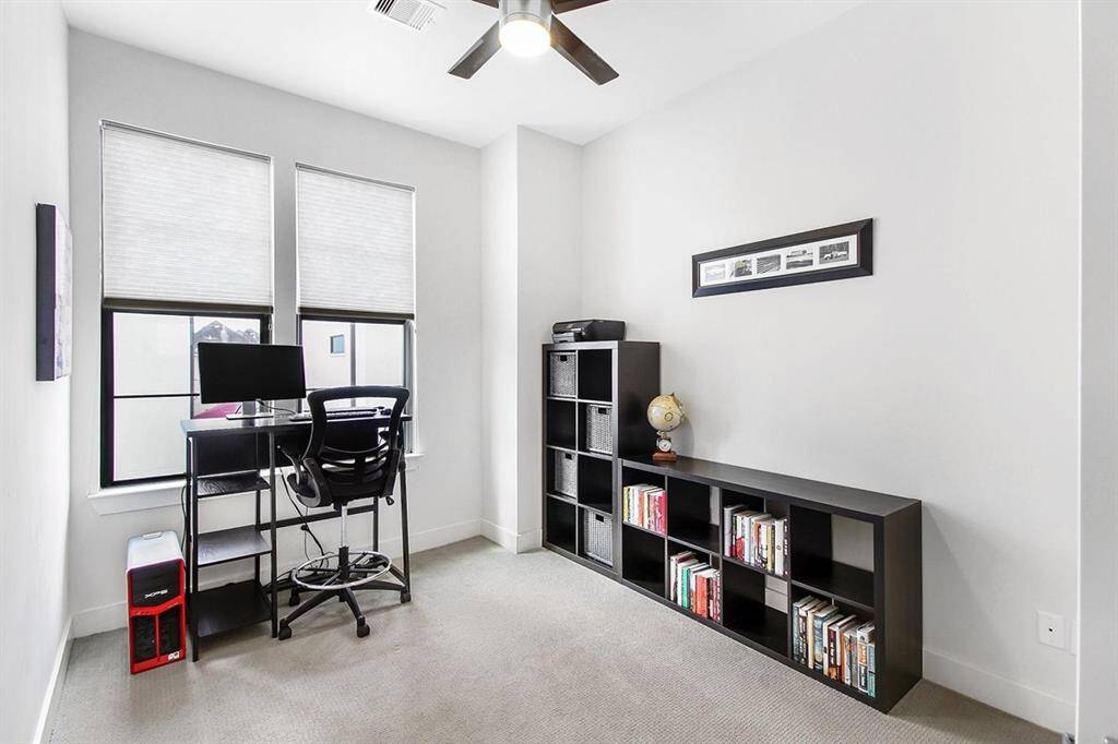 The 2nd of 3 bedrooms, this one is a nice size and also has it's own private bath.