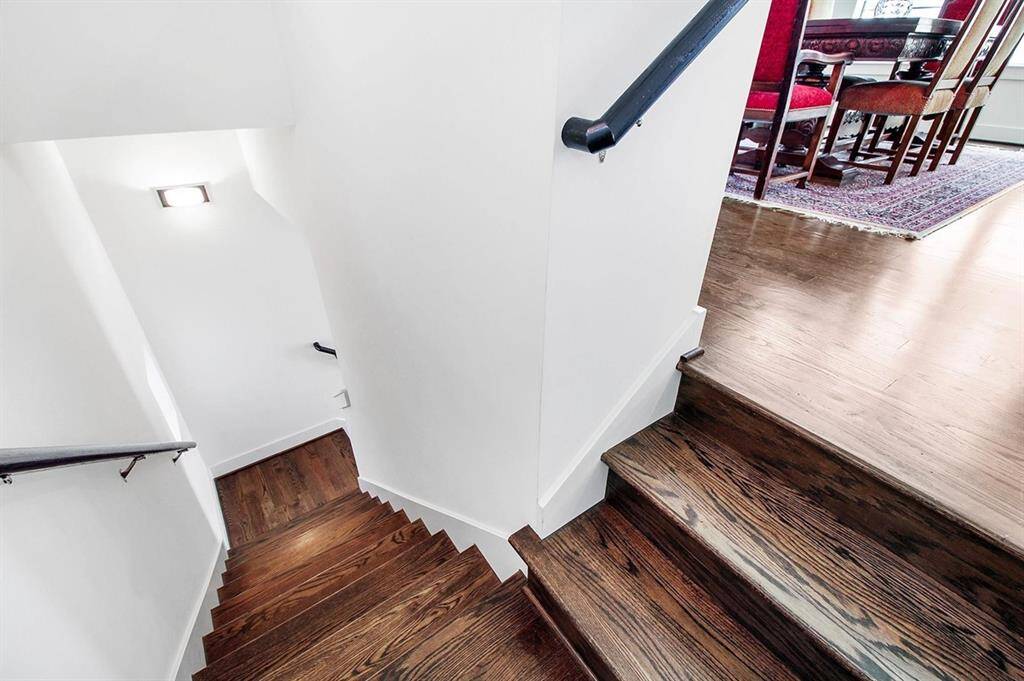 Let's head on upstairs - notice the beautiful harwood floors!
