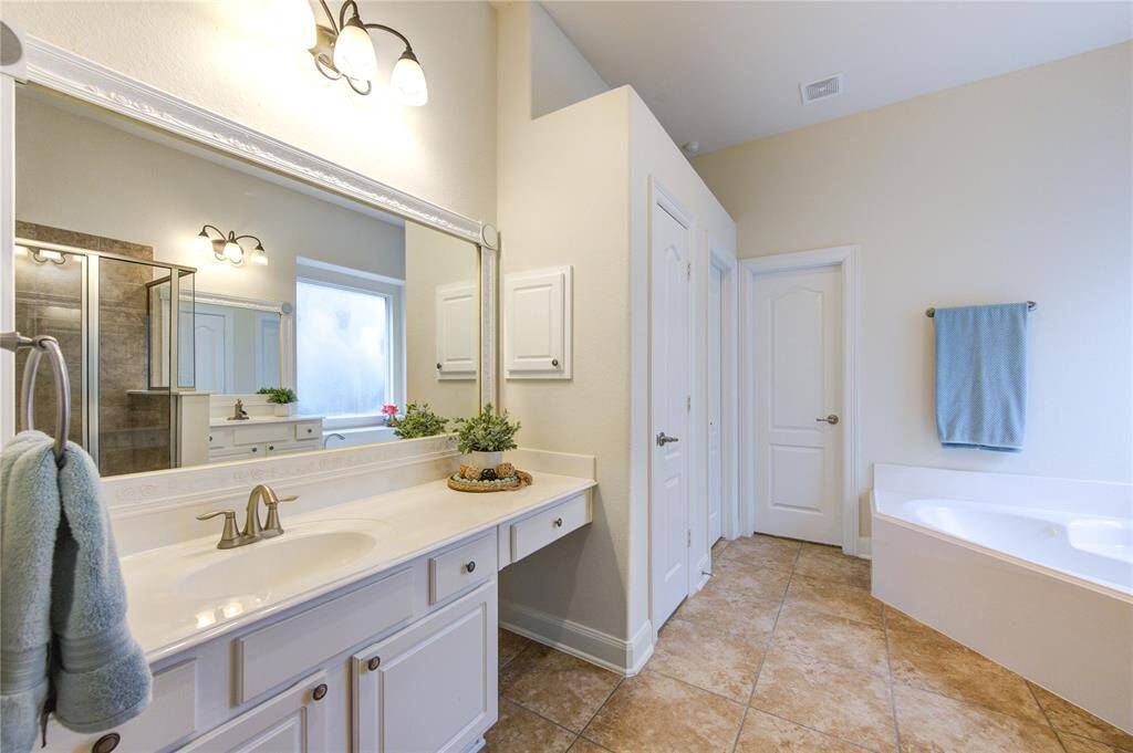 Master bathroom is a combination of traditional and classic.