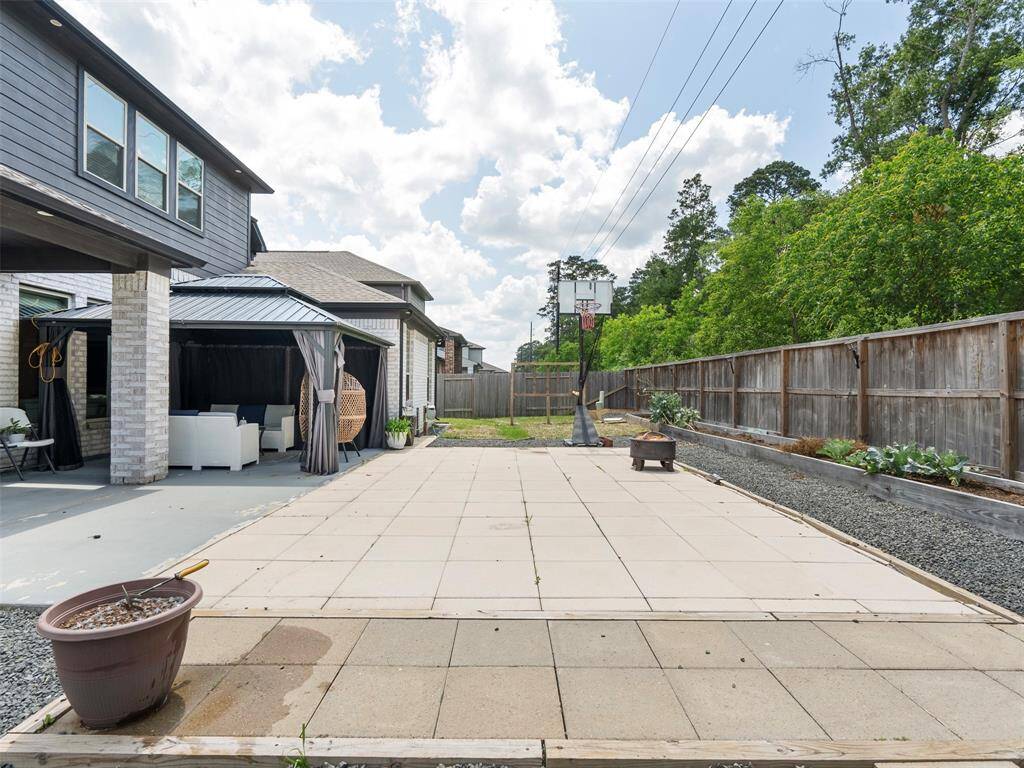 Private backyard with built-in garden