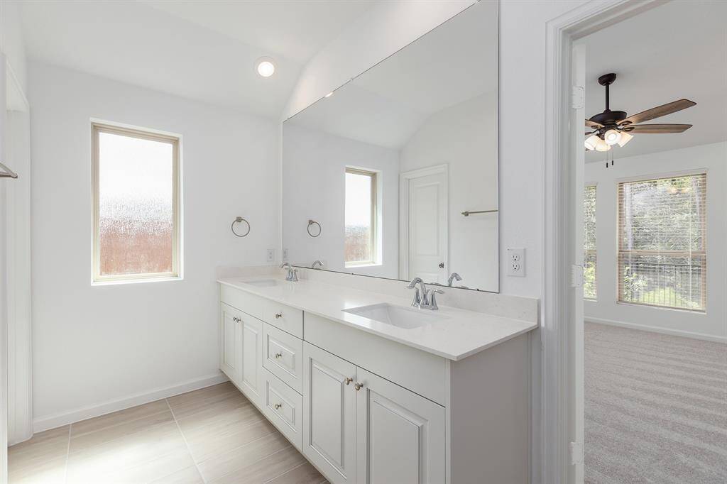 Primary Bath with Quartz and Double Vanities