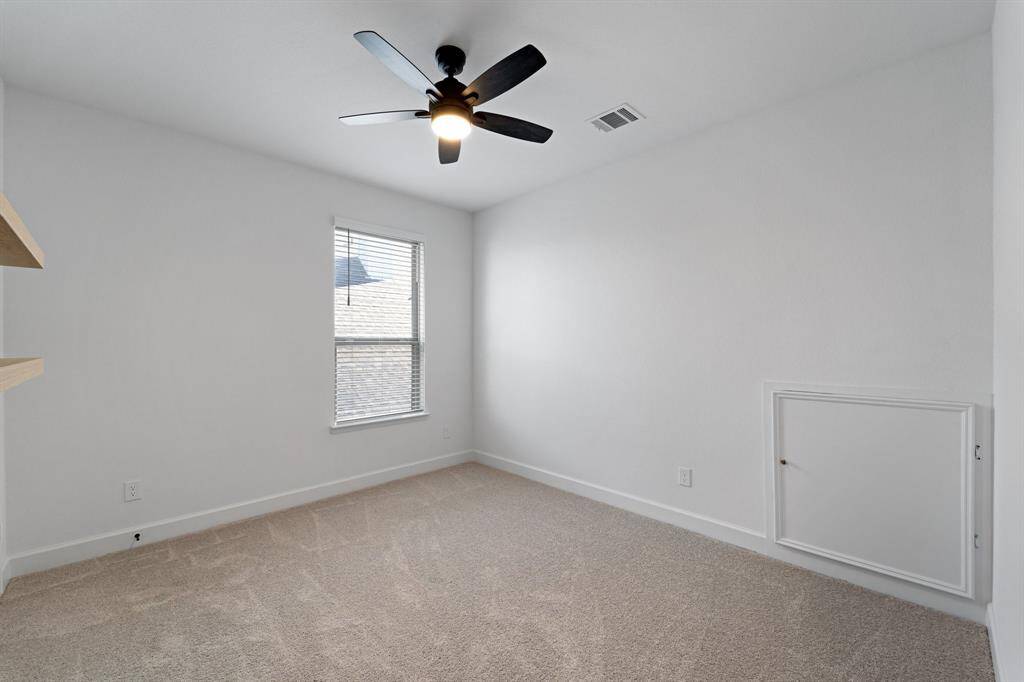 One of 2 bedrooms upstairs - in opposite corner of theater. Noise from theater isn't an issue.