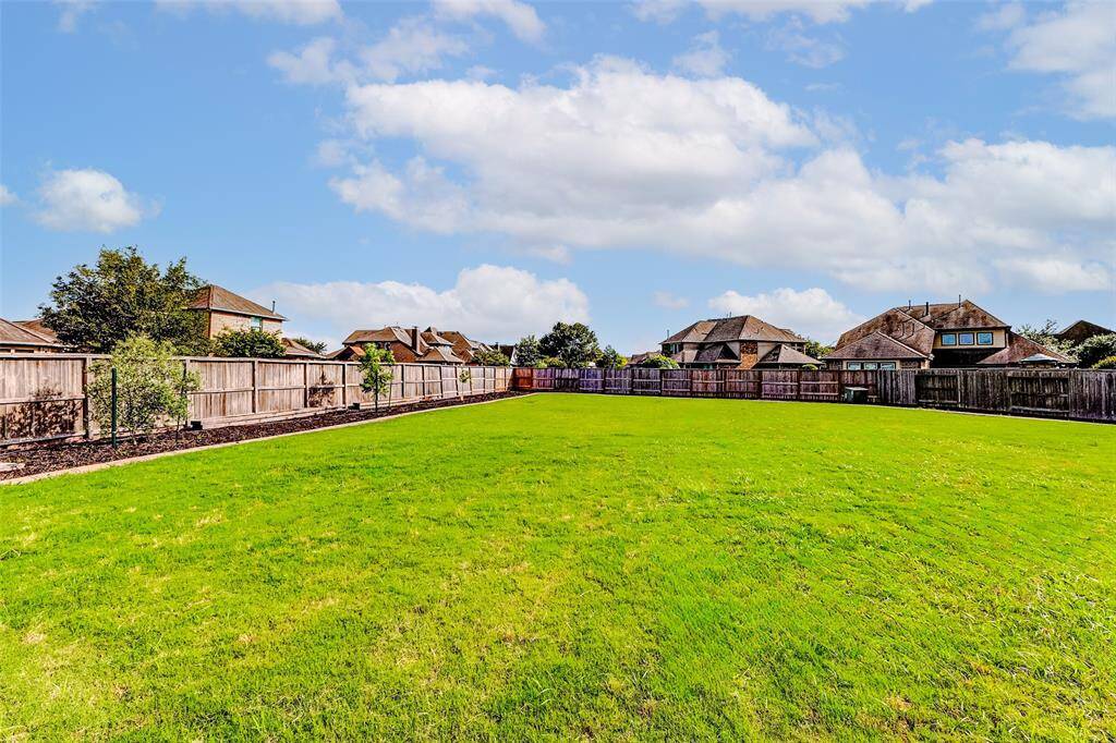 In 2024, the backyard was further enhanced with fresh mulch, concrete curbing, sod, and a variety of fruit trees—including pecan, peach, fig, and olive—adding both beauty and function to this outdoor oasis.