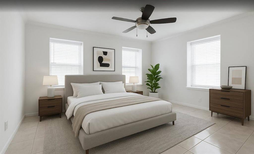 Natural light in the primary bedroom plus a huge closet.